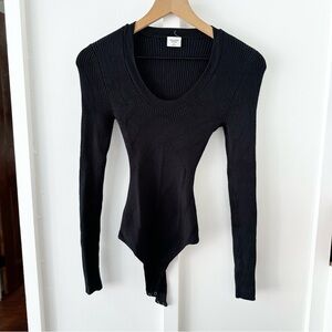 ABERCROMBIE black sweater knit bodysuit